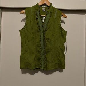 Elegant Green Ruffle Blouse